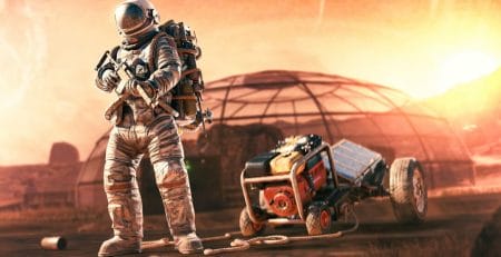 Project Nova custom Rust server featuring Mars landscape and unique gameplay elements