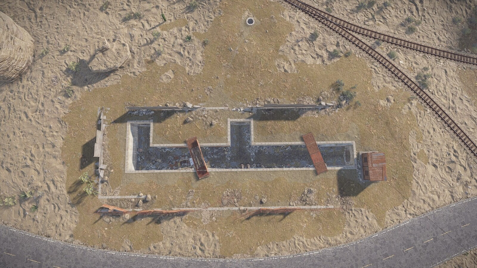 top-down view of small sewers showing it's layout