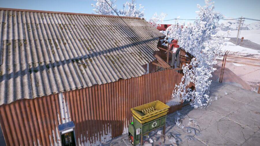 You can jump on the roof of the main building outside by first jumping on the recycler for a possible advantage spot.
