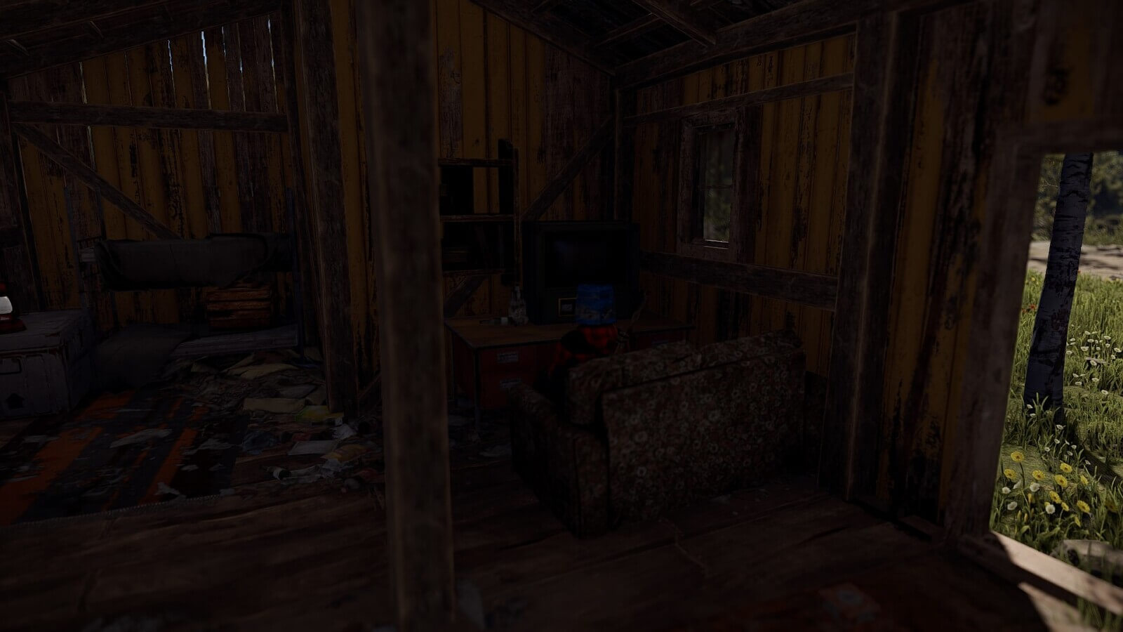 You can sit down on this couch located in the small shed at the custom swamps location.