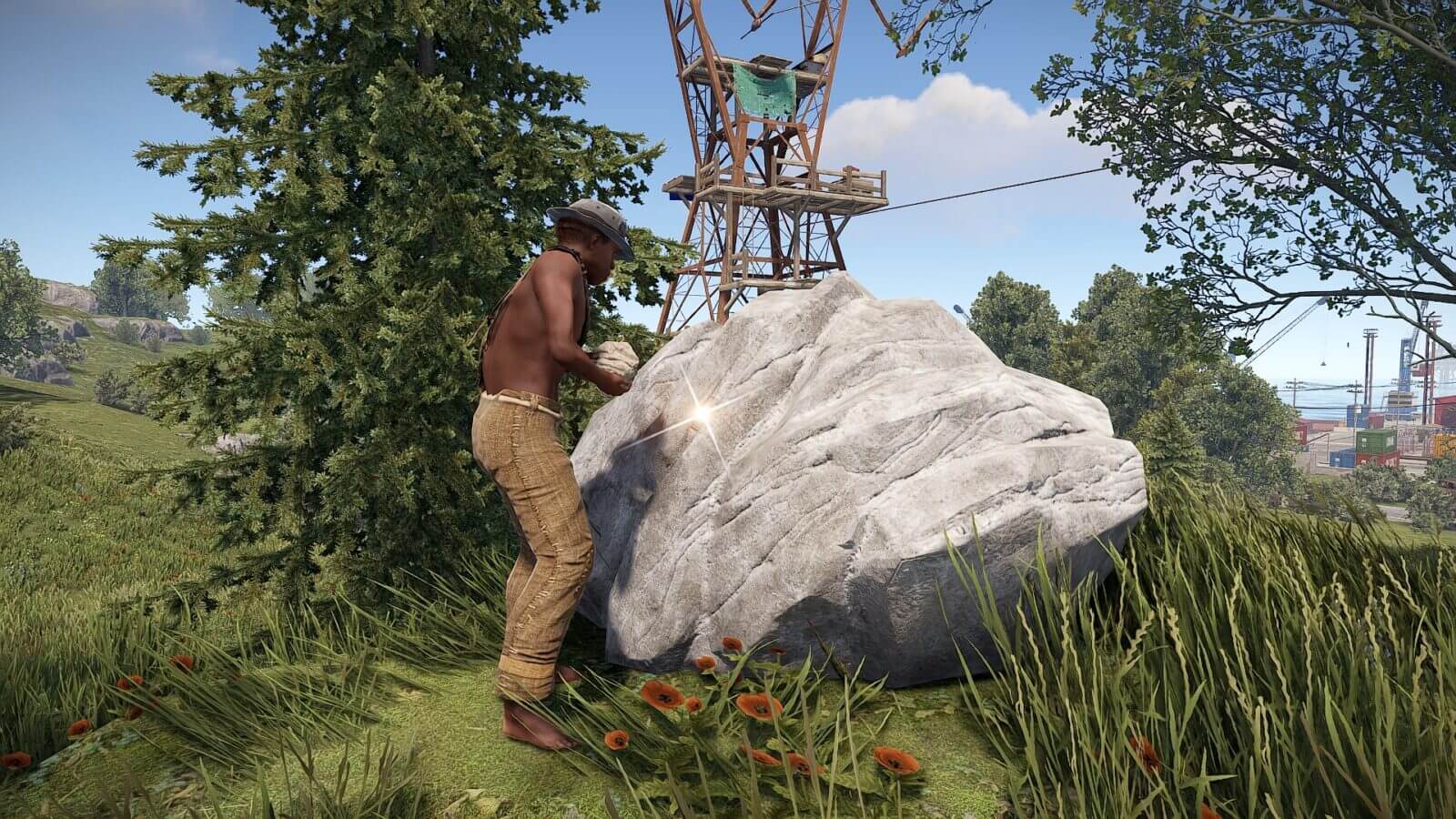 Farming a stone node in Rust