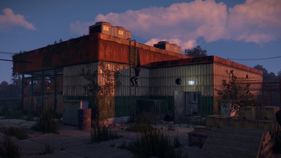Located in the back there is a ladder for roof access which may contain 2 crate spawns.