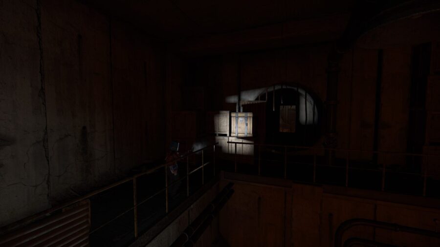 If you loot this crate inside of the main puzzle room in the underground tunnels you can jump all the way up on these boxes and not be visible to other players if they lack a flashlight.