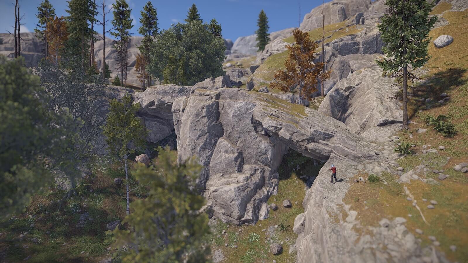 Integrated into the mountains on observer island you may come across unique natural rock bridges and formations